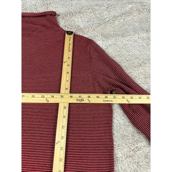Title Nine Sweater Red Striped Long Sleeve Striped Mock Neck Size Large - Picture 8 of 16